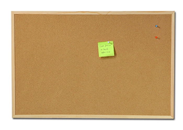 30X40 Decorative White Framed Cork Board Soft Wood Surface OEM Service