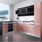 High Gloss White Modern Glass Stainless Steel Modular Kitchen Cabinet