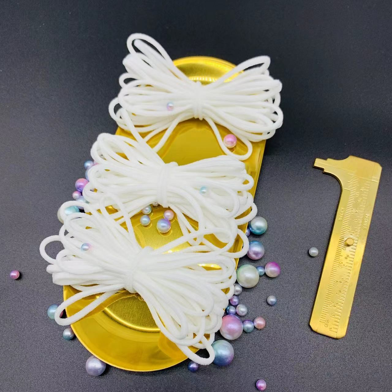 Surgical Mask Elastic Ear Loops For Face Mask White Ear Loop Elastic Band 3mm