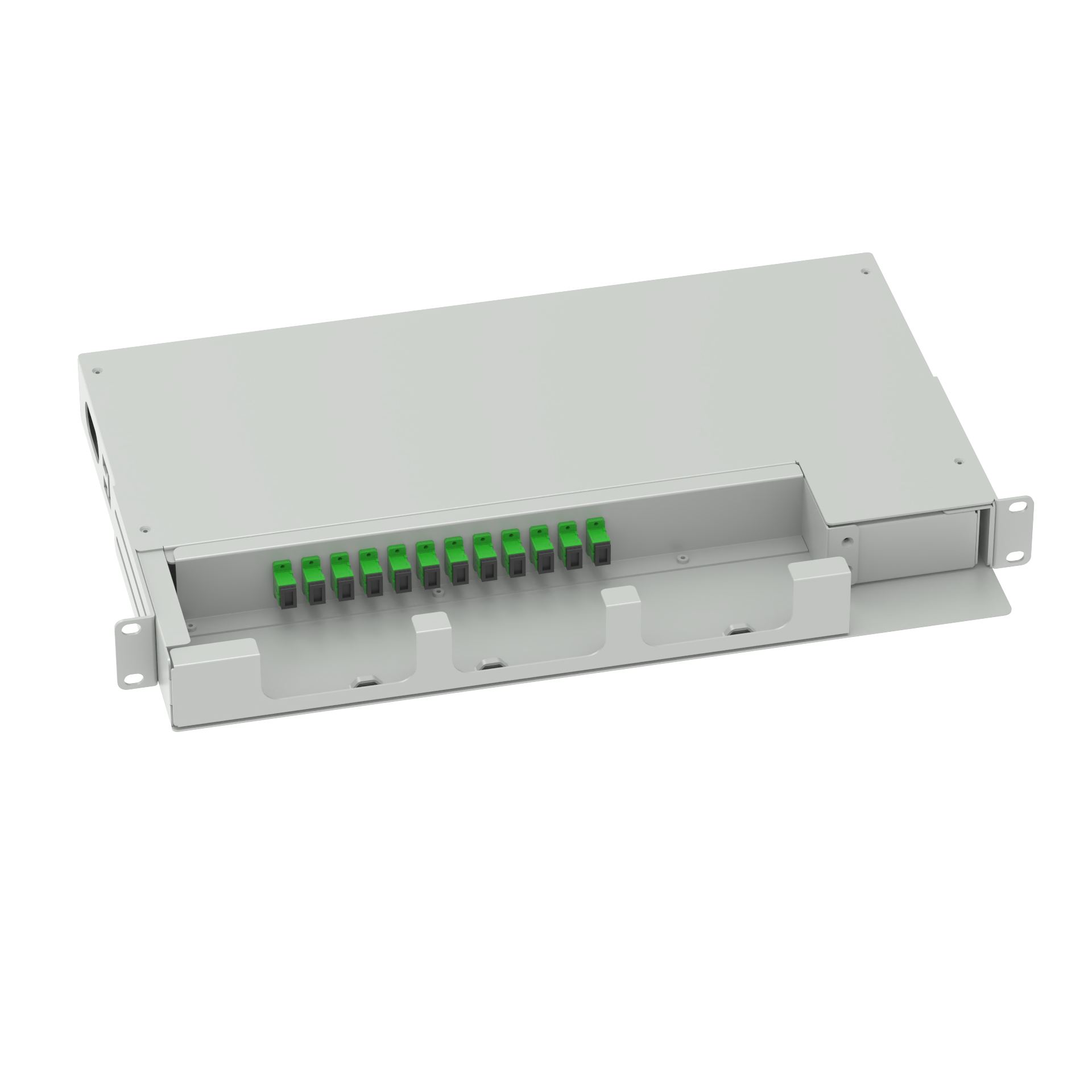 12 Cores Swing Patch Panel Optical Distribution Frame 19 Inch SC APC Type Fiber Optic Equipment No