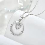 YASVITTI Valentine Day Gift 925 Sterling Silver Necklace Round CZ Platinum