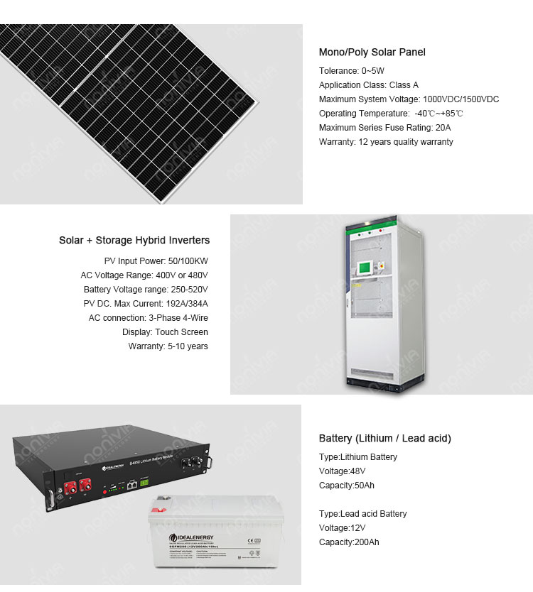 ODM Solar Energy PV System 20kw 30kw Hybrid Solar Power System