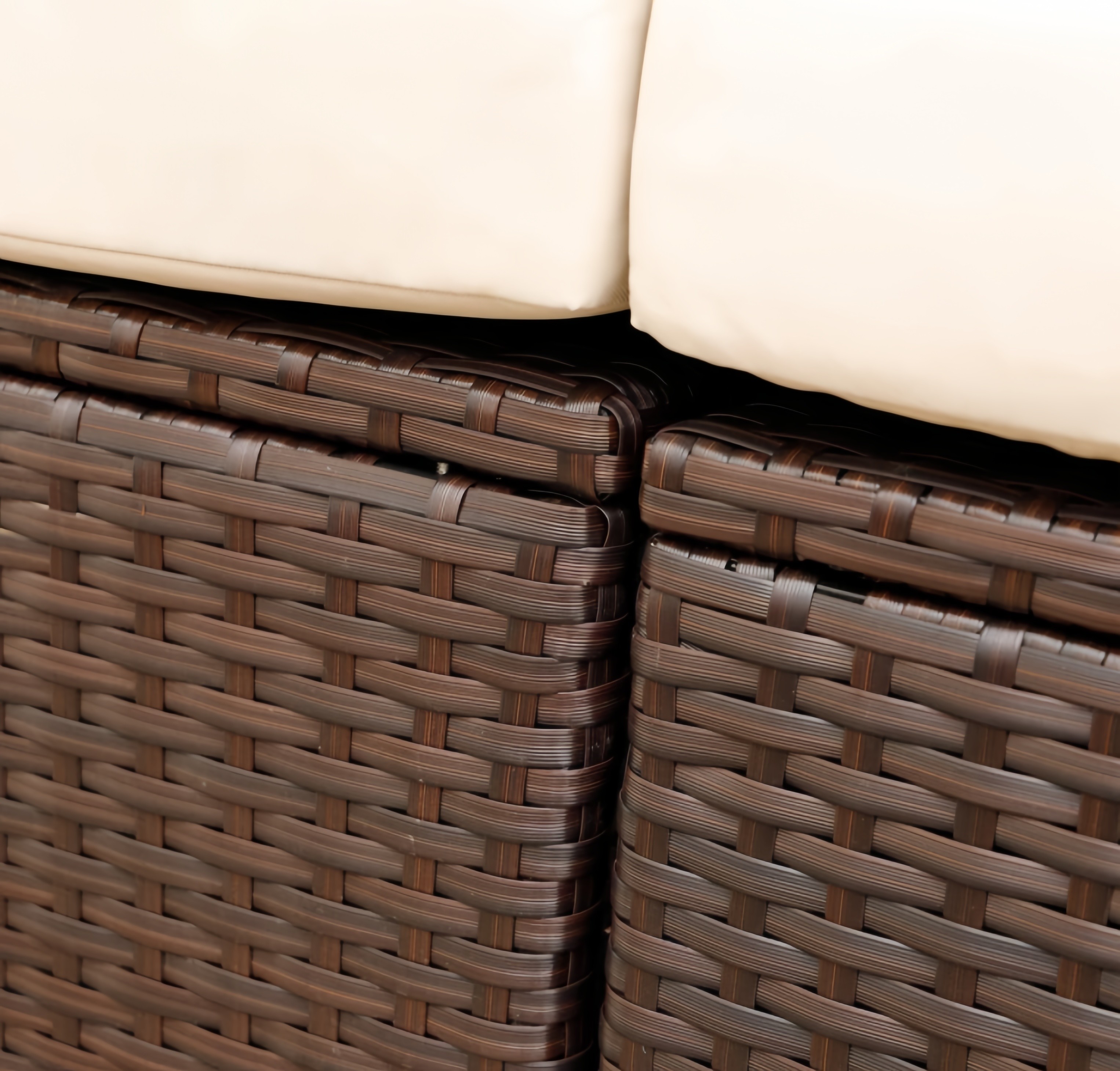 3PCS 2 Seater Rattan Garden Sofa Set Outdoor Cane Wicker Outdoor Rattan Patio Backyard