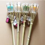Outdoor Party Natural Bamboo Torch With Refillable Replacement Metal Oil