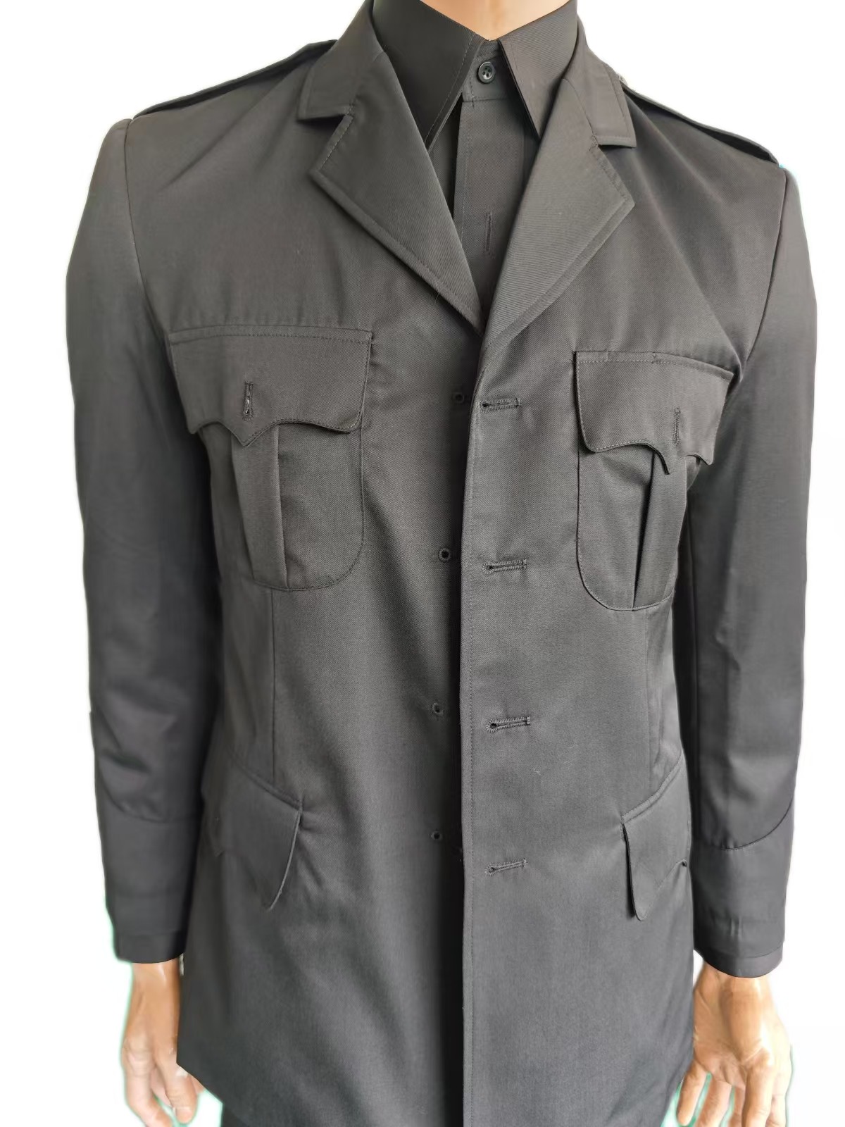 Black Ceremonial Military Uniform Set (45% Wool 55% Polyester)