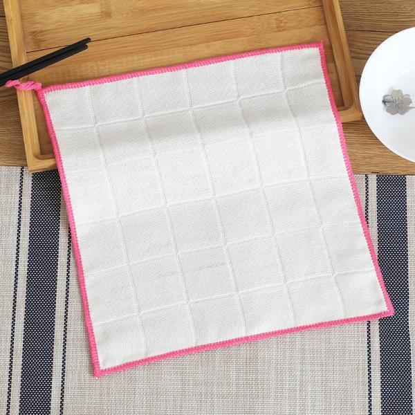 Bamboo Wood Fiber Kitchen Towels Square Shape Customizable Logo Cotton Dish