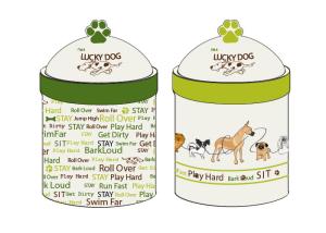 Wholesale Decaled Pet Ceramic Treat Jar With Silicone Seal Strong Dolomite Stoneware from china suppliers