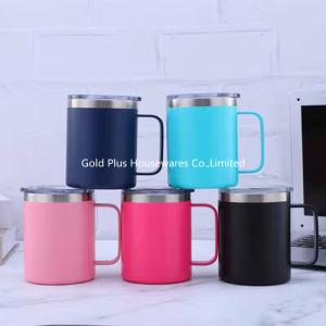 Wholesale Camping metal steel tumbler mugs with spill proof lid 330ml multi purpose beer coffee milk drinking cup from china suppliers