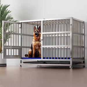 Wholesale Large Stainless Steel Dog Crate XL 43 inch Indoor Kennel Cages and Playpen for Training Large Dog Outdoor from china suppliers