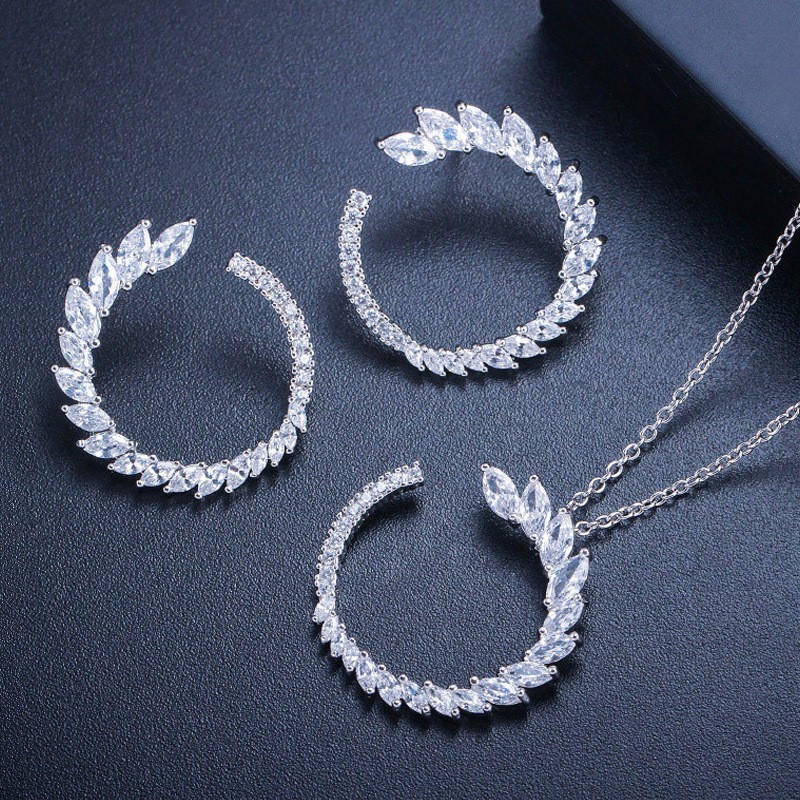 Fashion Wedding Bridal Jewelry Sets Crystal Antique Bronze Jewelry Set Necklace Earrings Bracelet Rings Christmas