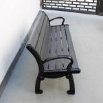 Recycled Plastic Slats Outdoor Garden Wooden Bench With Sandblasted Powder