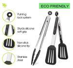 6pcs Kitchen Utensil Set Premium Silicone BPA Free Non-Stick Stainless Steel