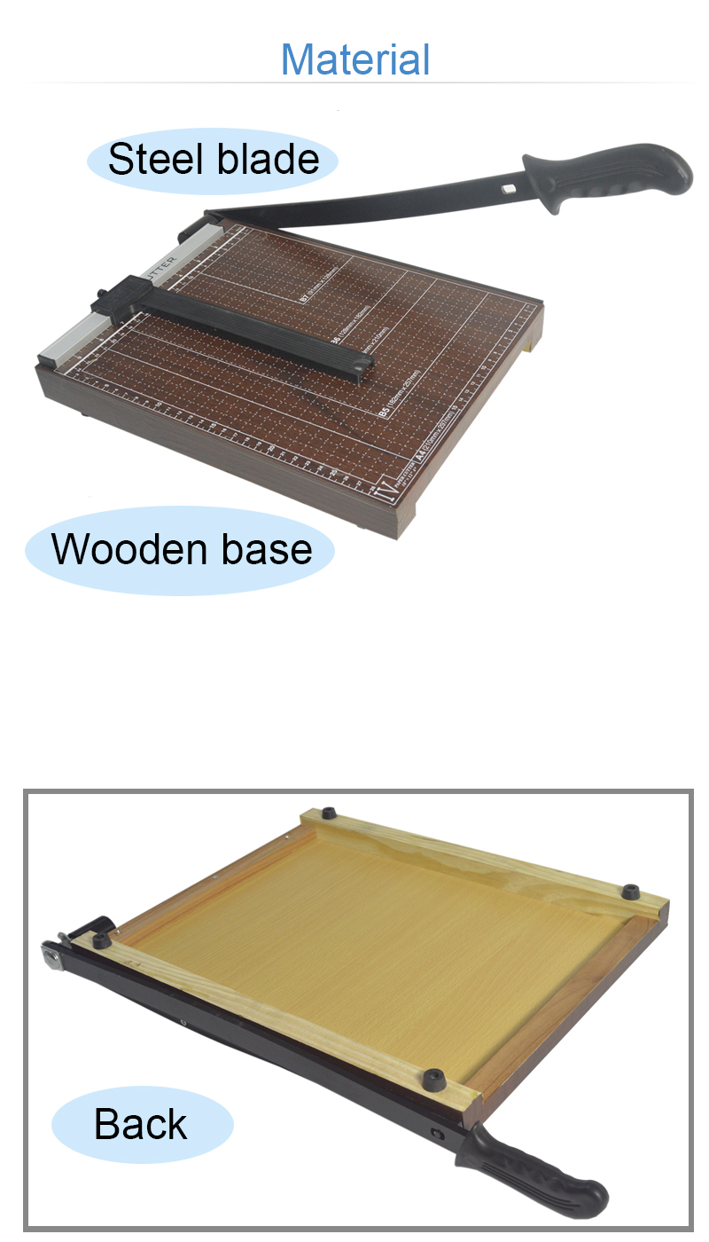 A4 Paper Cutter Wood Manual Guillotine Paper Trimmer for Paper Cutting by ZEQUAN