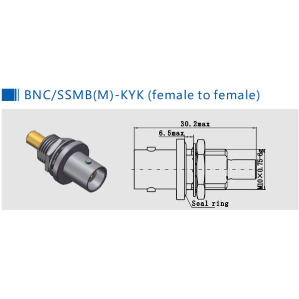 50Ohm BNC to SSMB Bulkhead Mount RF Adapter