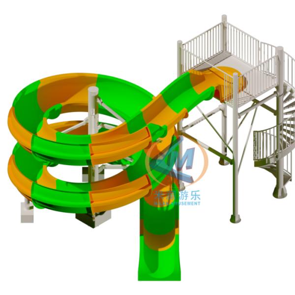 Single Spiral Water Slide Outdoor For Villa Hotel Swimming Pool