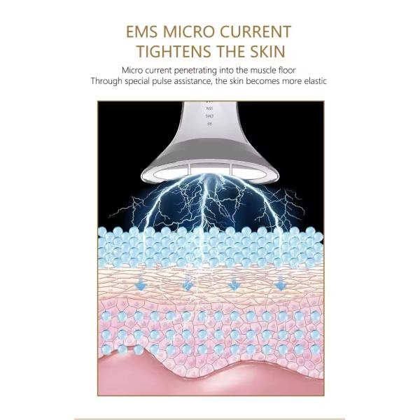 RF EMS Microcurrent Anti Aging Face And Neck Lifting Massager Red Light Therapy