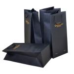 Customized Flat Handle Paper Bag , Spot UV Finishing Brown Paper Packaging Bags