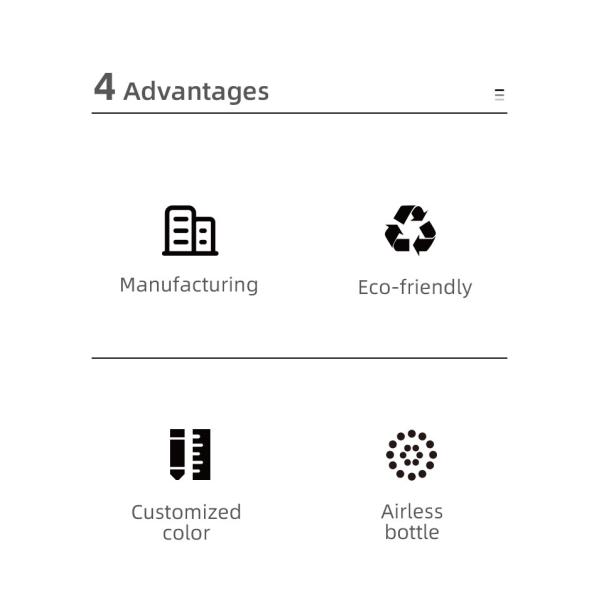 PP Airless spray Bottles Dispenser 30ml 50ml 75ml 100ml Airless spray pump bottle Snap Fastener Design