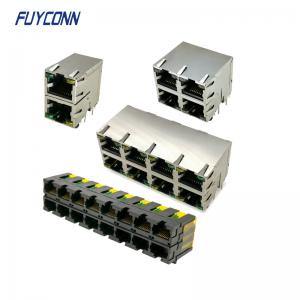 Wholesale Female Right Angle RJ45 Jack Connector , PCB Double Layer RJ45 Modular Connector from china suppliers