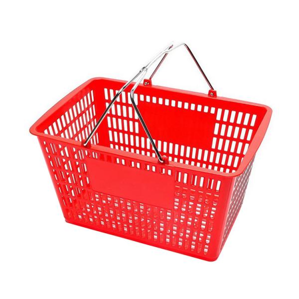 Durable Plastic Hand Shopping Basket 450*330*250mm For Pharmacy Supermarket