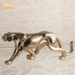 Animal Decor Resin Leopard Statue Polyresin Animal Figurines Fiberglass Gold