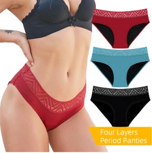 Wholesale Washable Period Panties For Heavy Flow Plus Size 4xl 4 Layer Leak Proof Menstrual Underwear from china suppliers