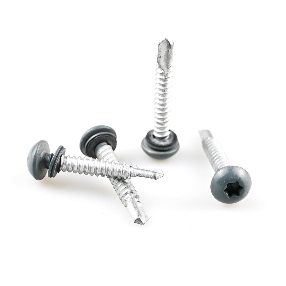 Truss Head Self Drilling Screws With Black Epdm Washer And Stainless Steel Torx Drive