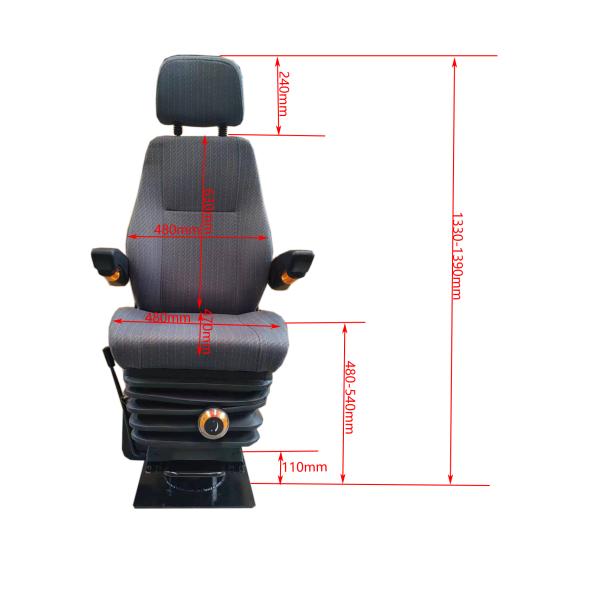 360 Suspension Mechanical Seat Locomotive Seat 1330mm-1390mm Height