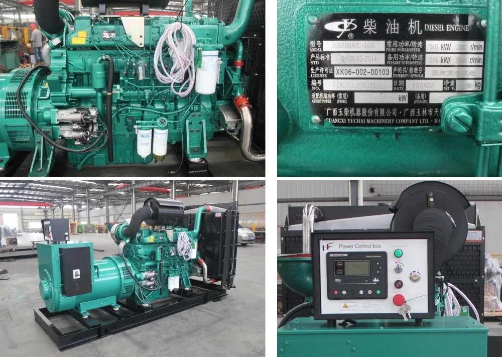 Yuchai Engine 720A 400KW Diesel Standby Generator 500kva diesel generator set genset