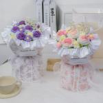 Qixi Festival Gifts Knitted Rose Flower Bouquets Gradient Rose Flowers Gifts for