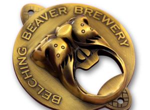 Wholesale Retro Wall Mounted Ancient Gold Metal Bottle Opener 50*40mm PVD Plated from china suppliers