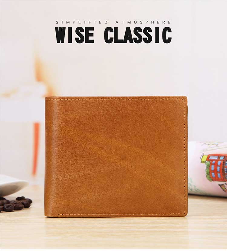 Men's RFID Leather Wallet with Smart Design and Other Pattern Type in Genuine Leather