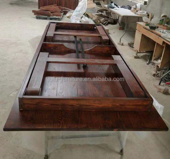Mail Packing Y Wood Folding Table for Rent at Wedding and Party Celebrations