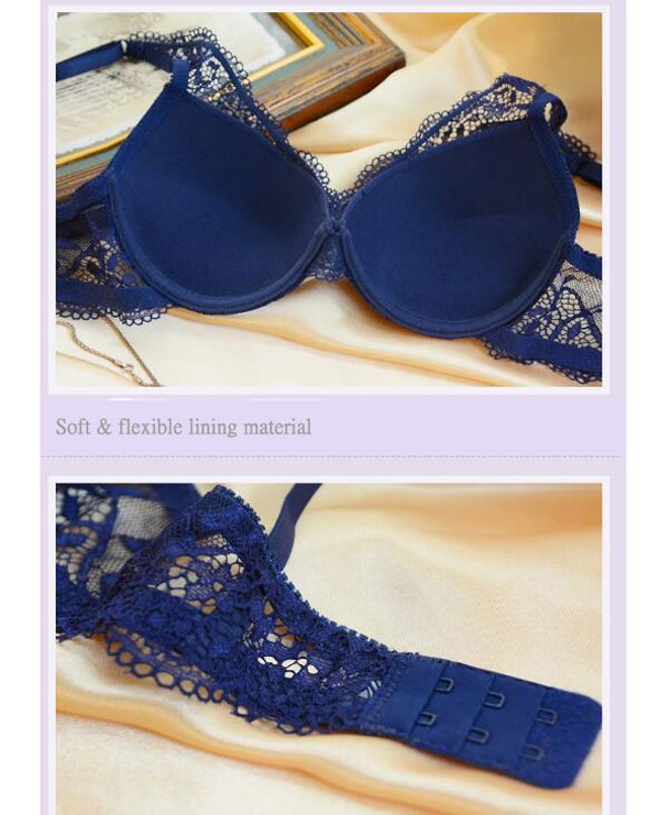 blue lace bra and brief