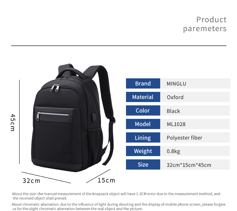 Factory direct sales custom logo durable with USB Travel School Bag Laptop business backpack