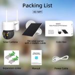 4MP PTZ CCTV Camera 90db Siren 6W 4G Solar Panel Powered Camera