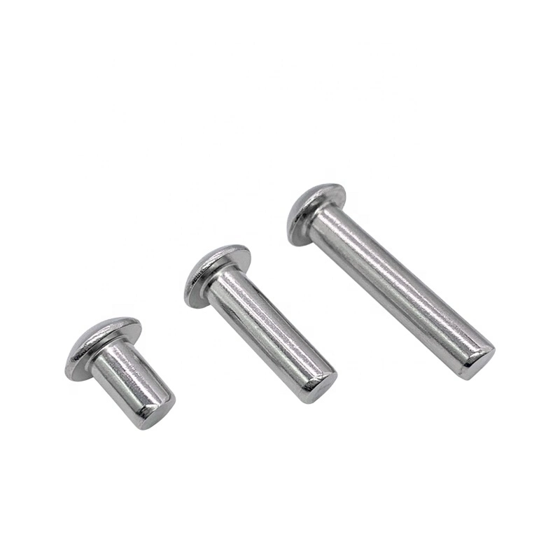 10/50PCS M0.8 M1 M1.2 M1.4 M1.6 M2 M2.5 M3 M4 M5 M6 A2-70 304 Stainless Steel Button Round Head Solid Rivet Self Plugging GB867