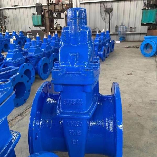 Pn16 Non Rising Stem Gate Valve GGG50 Ductile Iron Flange End Rubber Seat