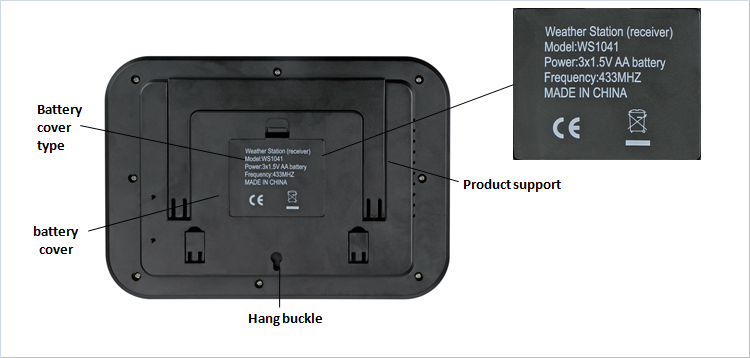 Customized OEM Support Black And Silver Solar Wireless Weather Station With PC Interface
