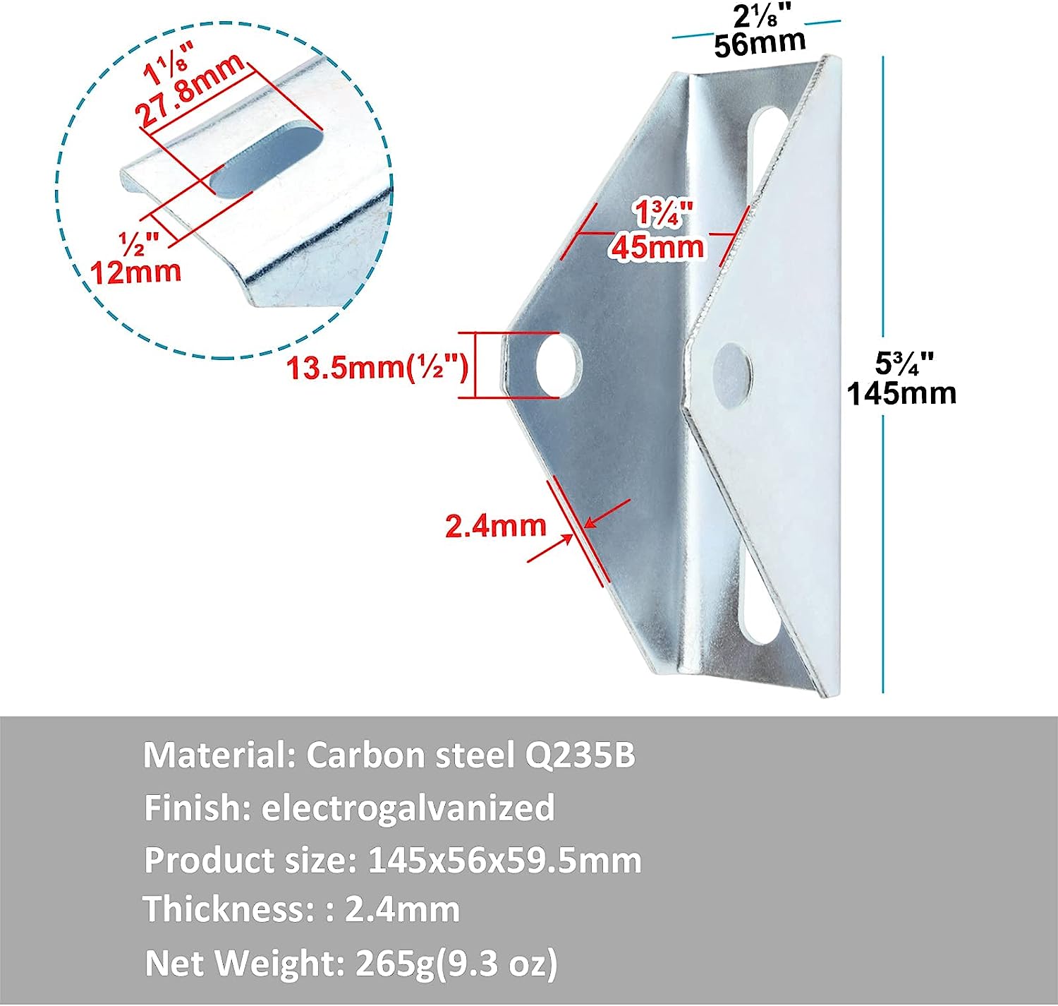 Adjustable Carbon Steel Plating Roof Rack Mounting Brackets for Heavy Duty Roof Panels