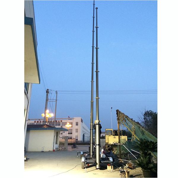 10m locking pneumatic telescopic mast 70kg payloads-mobile telecom mast tower