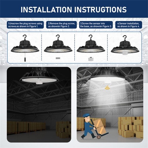 USA In Stcok UFO Led High Bay Lights 200W 3CCT Adjustable Highbay Light Industrial Lighting Commercial