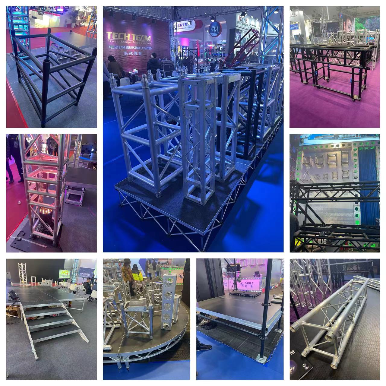 Square Aluminium Stage Deck Black Waterproof Modular Stage Platform
