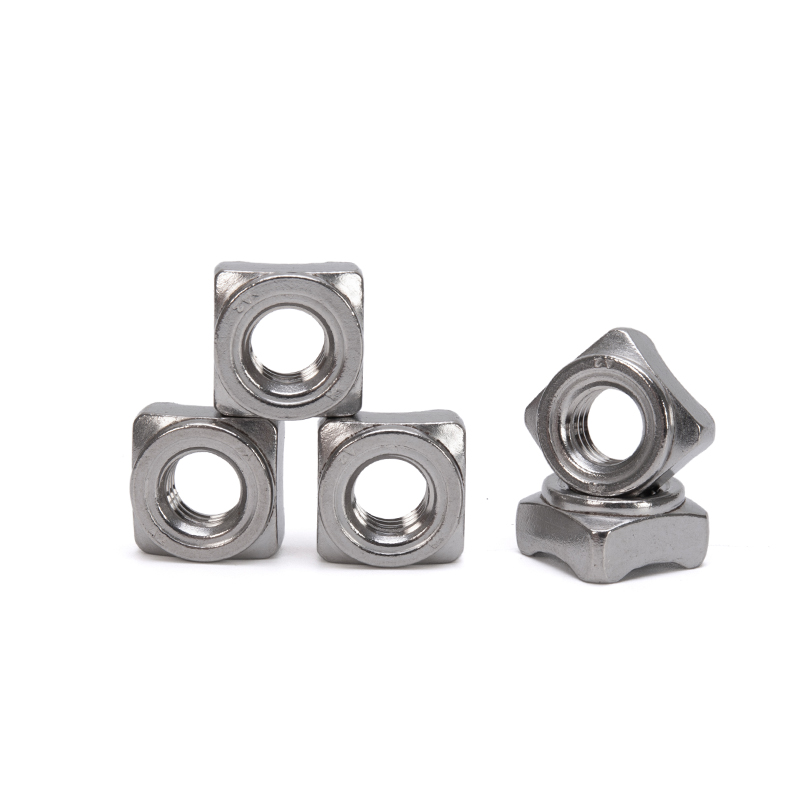 Metric M6 Carbon Steel ANSI/ASME Standard DIN928 Square Weld Nut for Spot Welding Customized Plain Finish Customized