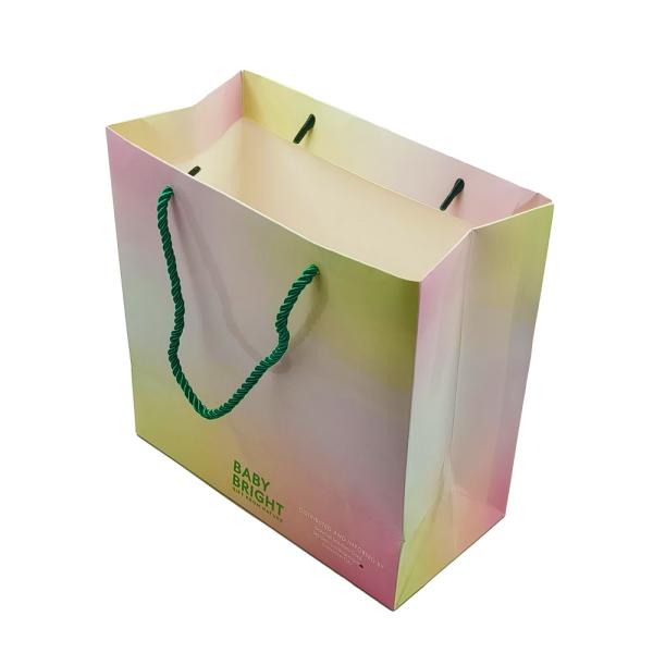 80-350gsm Shopping Paper Bags With Handle For Dresses Food With Printing Logo Pattern
