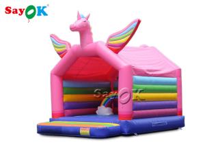 Wholesale 5x4mH Princess Pink Rainbow Unicorn Inflatable Bounce Castle For Kid from china suppliers