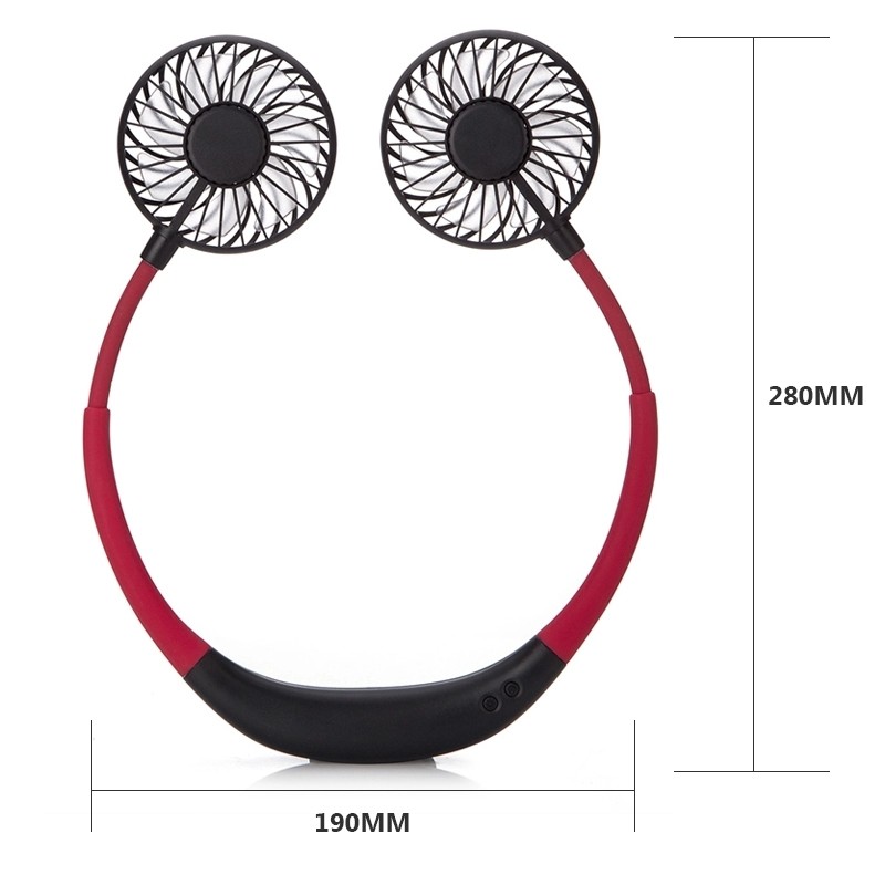Rechargeable LED Light Hanging Neck USB Charging Mini Fan