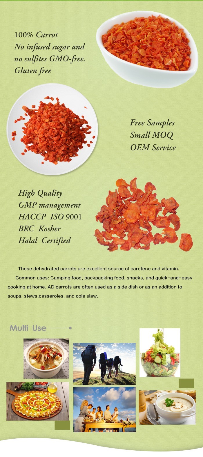Bulk items fd vegetables freeze dried wholesale carrots