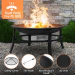 26 inch fire pits for outdoor camping smokeless round wood burning 66*66*42 cm