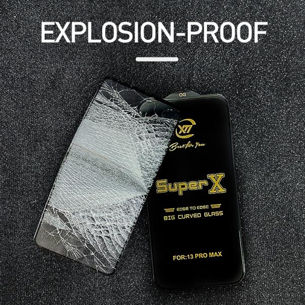 Super X Big Curved Class Full Glue Tempered Glass Screen Protector For Iphone Huawei